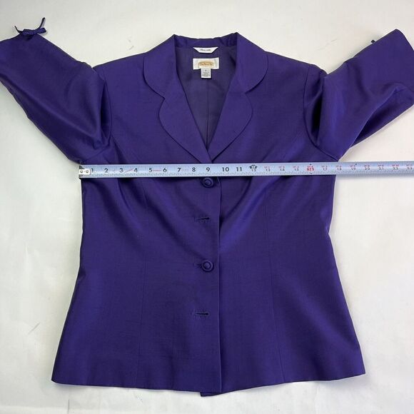 Vintage Talbots Silk shift dress blazer set purple Jacket Two piece - Picture 10 of 15